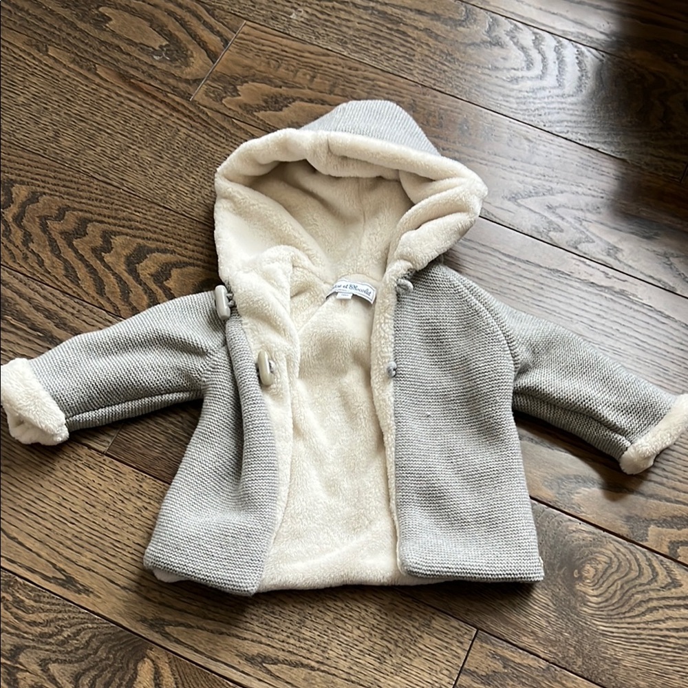 Tartine et Chocolat Plush Baby Jacket sweater knit gray 18 months baby unisex - Picture 1 of 16